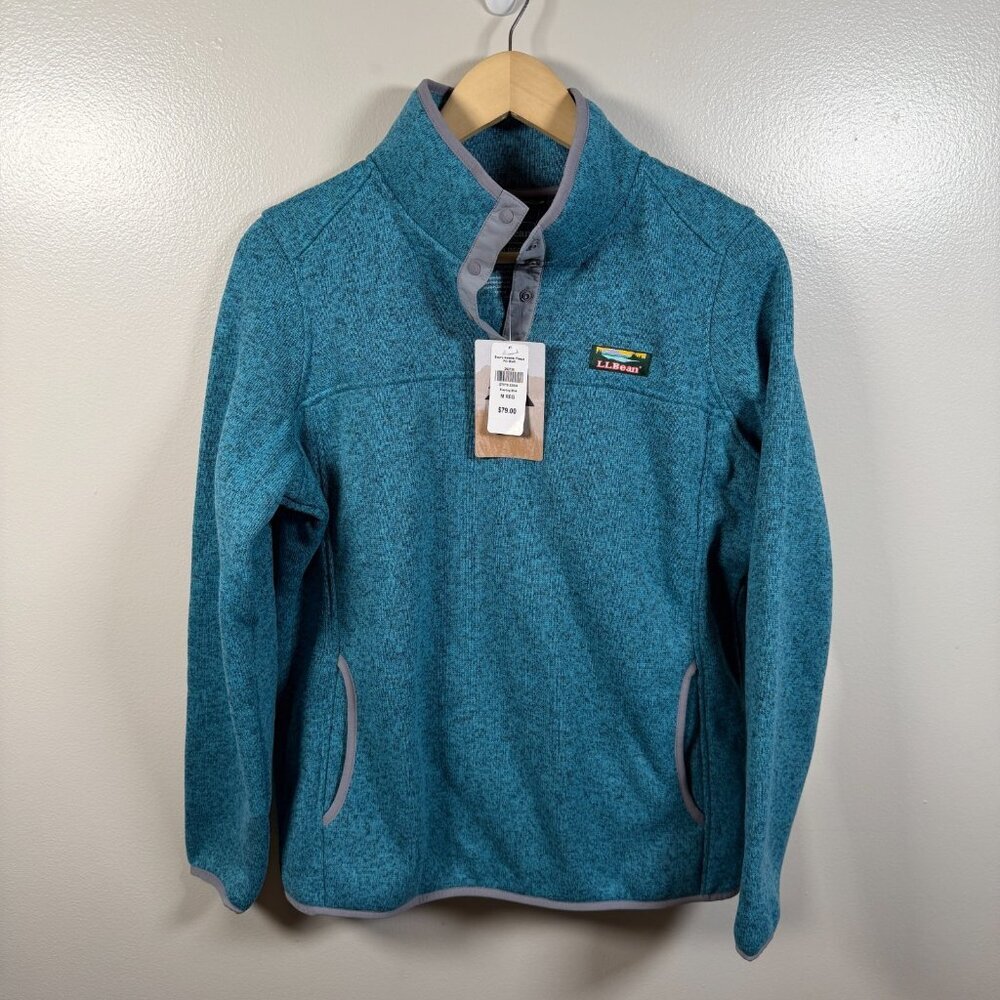 L.L. Sweater Fleece Pullover Womens Size Medium Evening Blue Hiking Outdoor